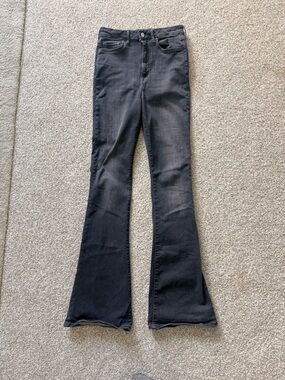 7 For All Mankind High-Rise Flare Jeans in Black